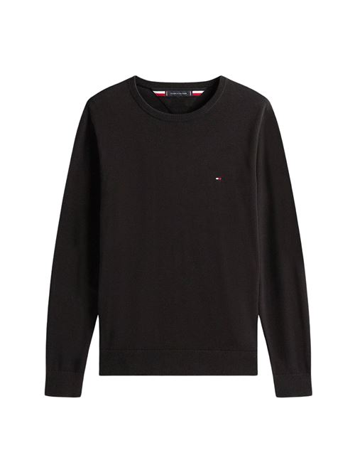 Maglioncino uomo nero in cotone Tommy Hilfiger | MW0MW14748BDS
